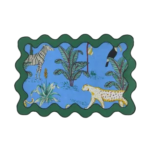 100% Cotton Green Scallop Safari Placemat Set of 6