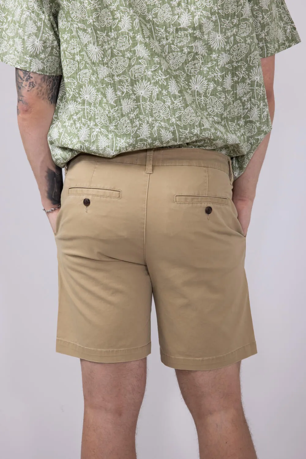 1897 Original 8" Heavy Wash Twill Shorts for Men in Khaki | 5GLX1222-KHAKI