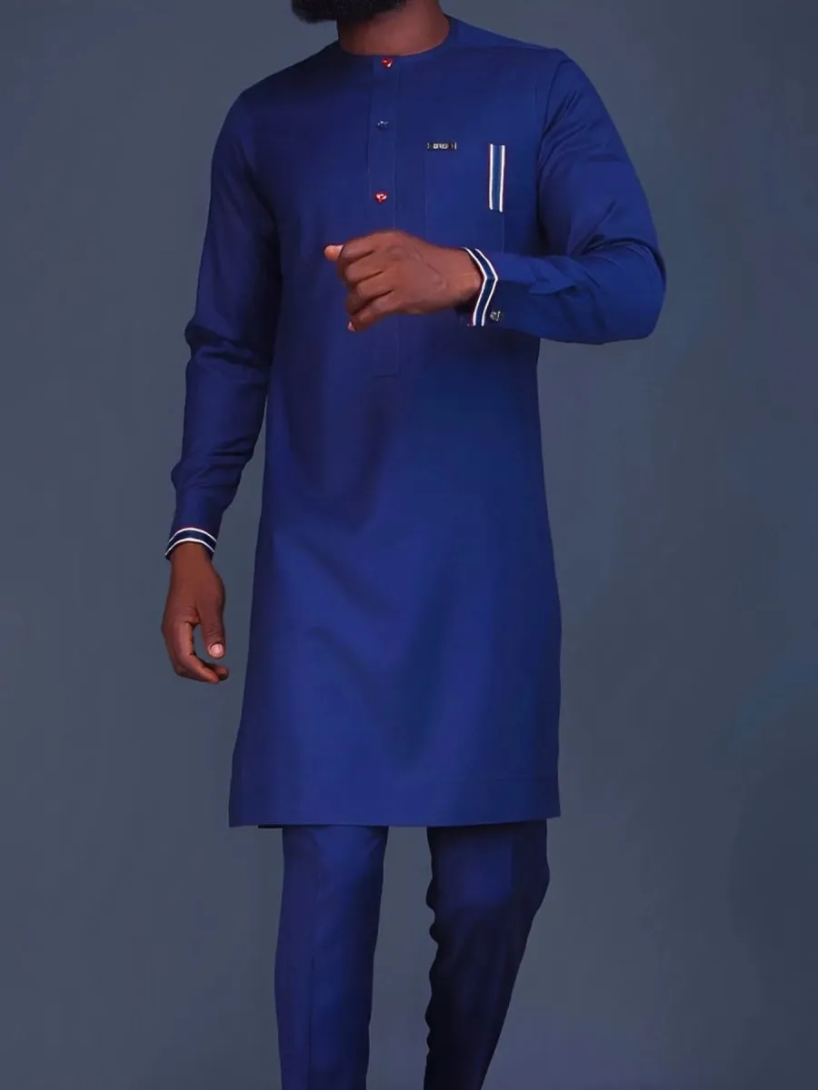 2PC African Men's Traditional Kaftan Set – Elegant Evening & Party Attire