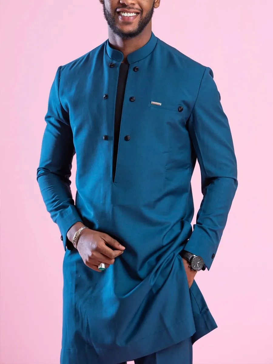2PC African Men's Traditional Kaftan Set – Elegant Evening & Party Attire