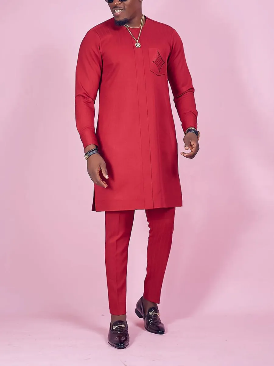 2PC African Men's Traditional Kaftan Set – Elegant Evening & Party Attire