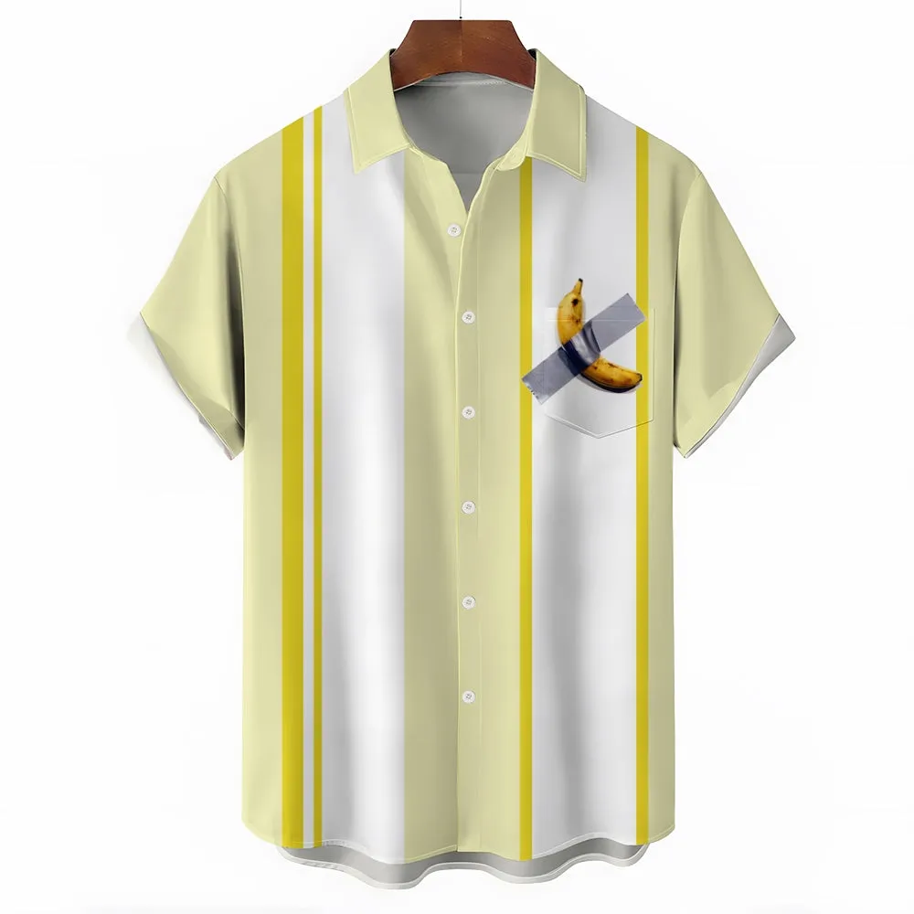 Abstract Banana Modern Art Bowling Shirt 2501004223