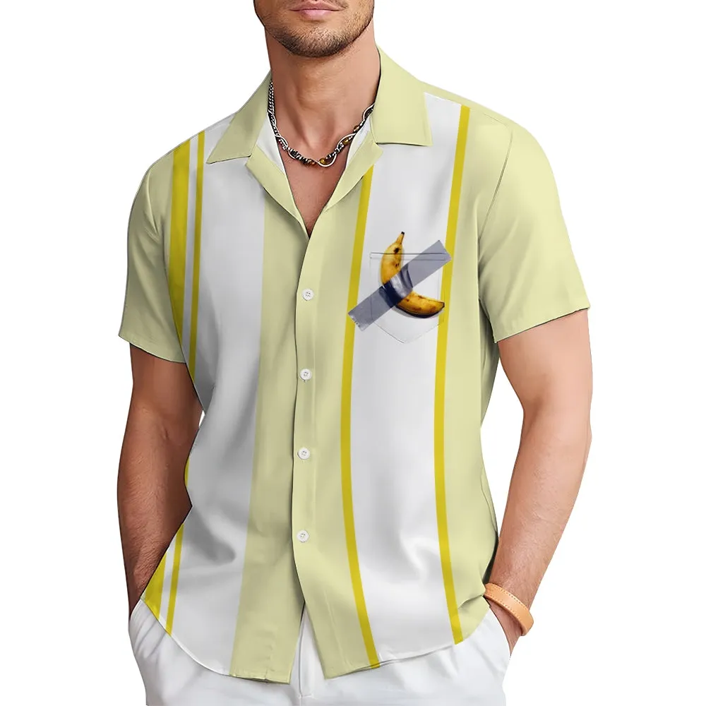 Abstract Banana Modern Art Bowling Shirt 2501004223