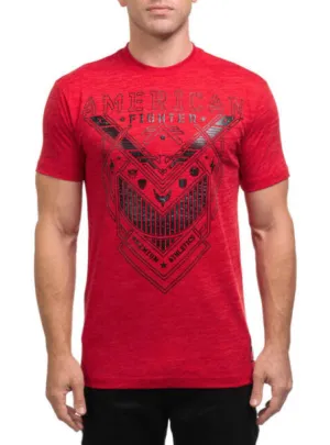 American Fighter Aden Short Sleeve Tee T-Shirt - Cherry / Dark Cherry