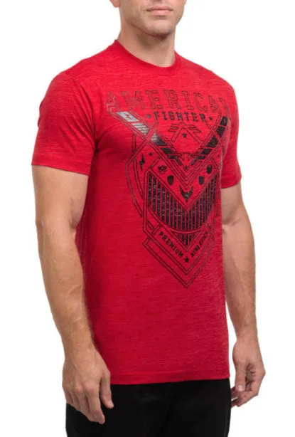 American Fighter Aden Short Sleeve Tee T-Shirt - Cherry / Dark Cherry
