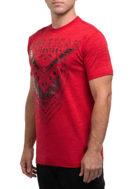 American Fighter Aden Short Sleeve Tee T-Shirt - Cherry / Dark Cherry