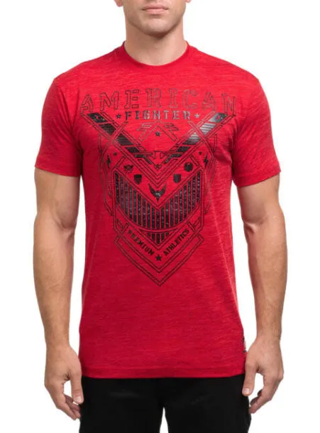 American Fighter Aden Short Sleeve Tee T-Shirt - Cherry / Dark Cherry