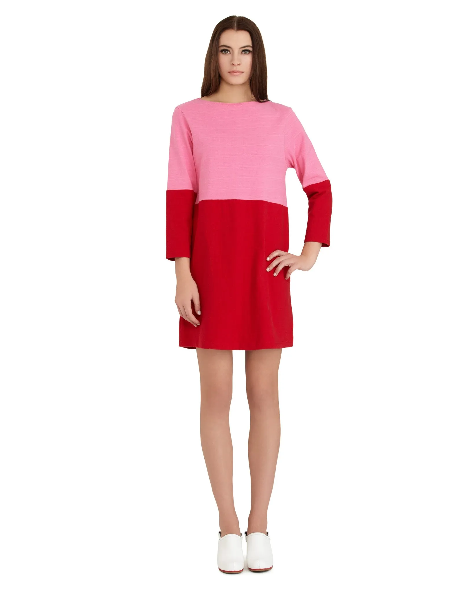 Apiece Apart Tee Dress | Red & Pink - FINAL SALE