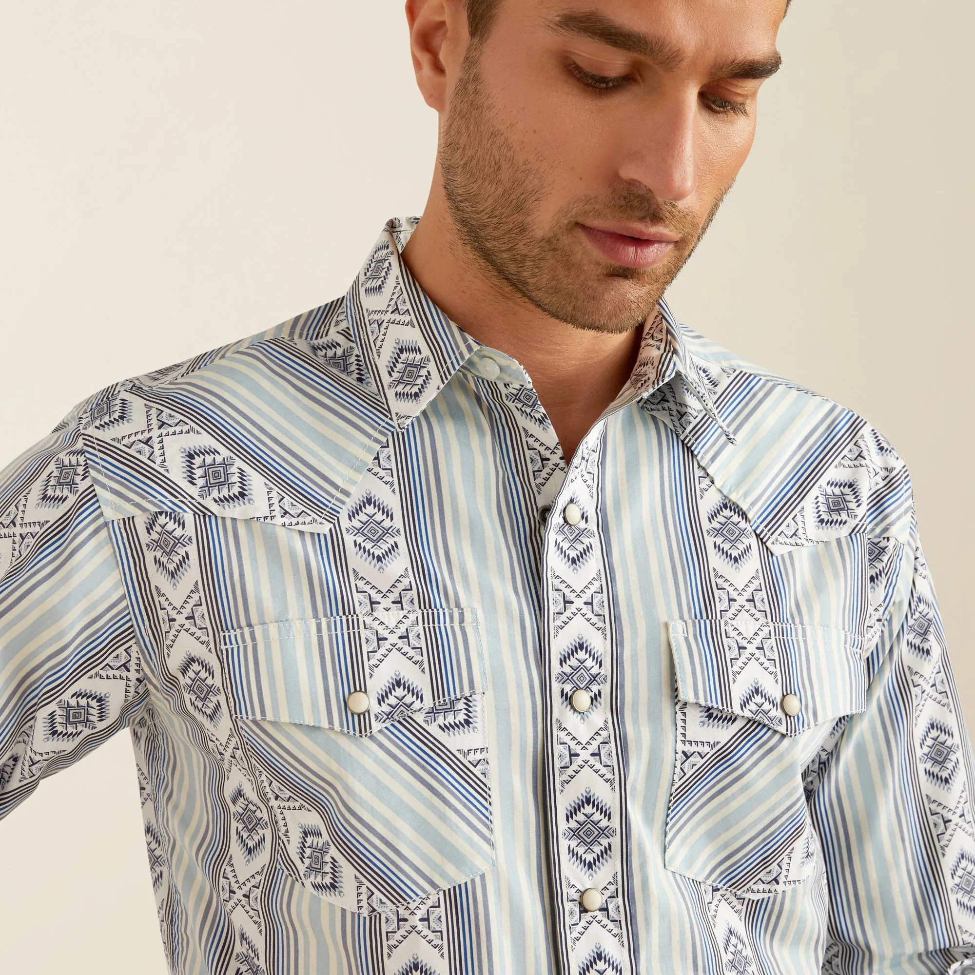 Ariat Men's Harlow Southwest Print Retro Fit Snap Western Shirt
