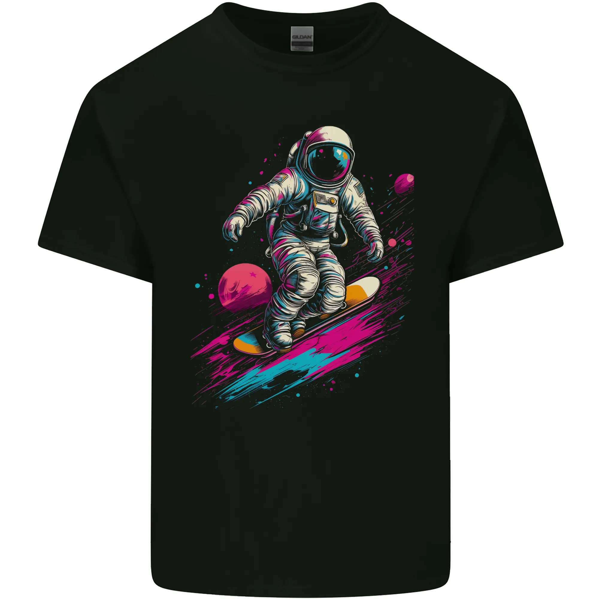 Astro Skater Astronaut Skateboarding Space Mens Light Cotton T-Shirt