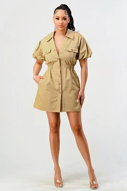 Athina Casual but trendy safari mini dress