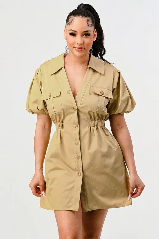 Athina Casual but trendy safari mini dress