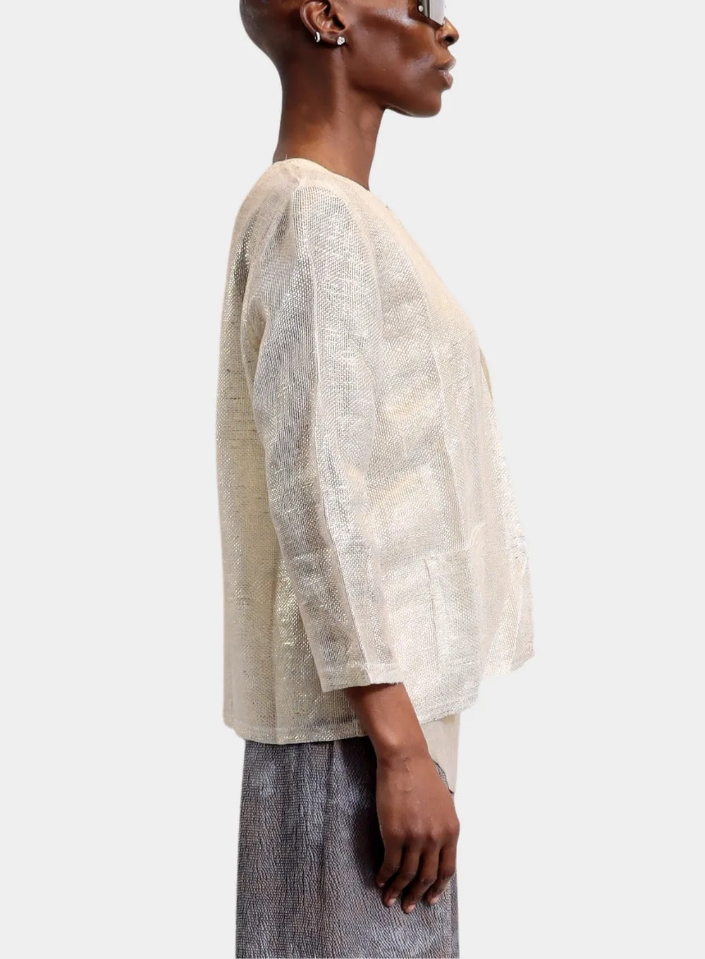 AVANT TOI | Linen and Cotton Net Jacket with Lamination