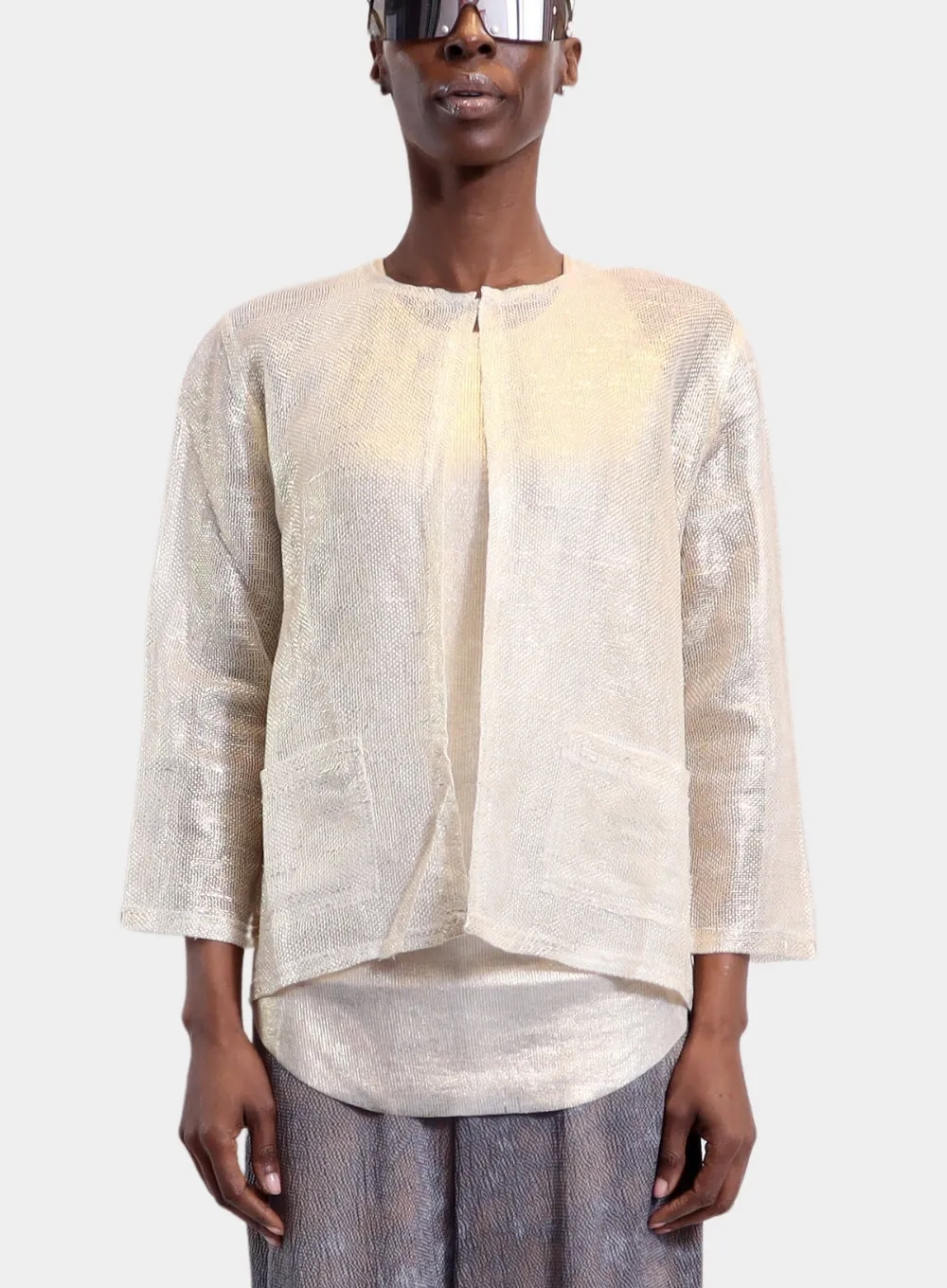 AVANT TOI | Linen and Cotton Net Jacket with Lamination