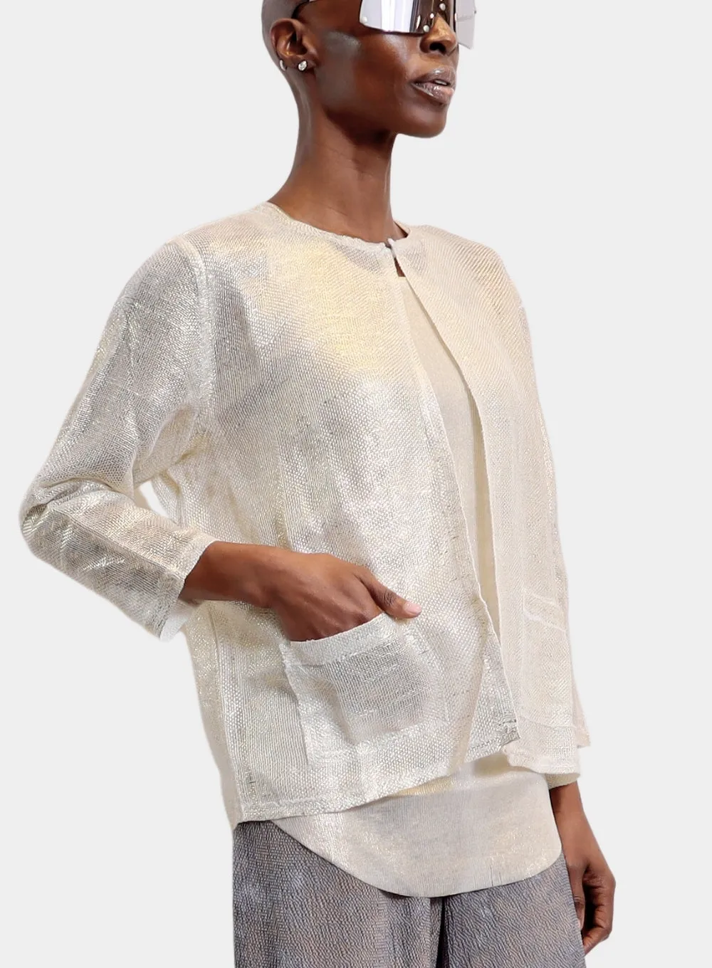 AVANT TOI | Linen and Cotton Net Jacket with Lamination