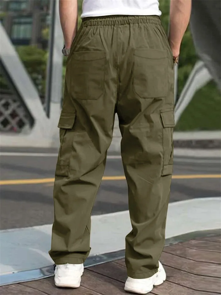 Baggy Flap Pocket Overalls Elasticated Cargo Pants for Men