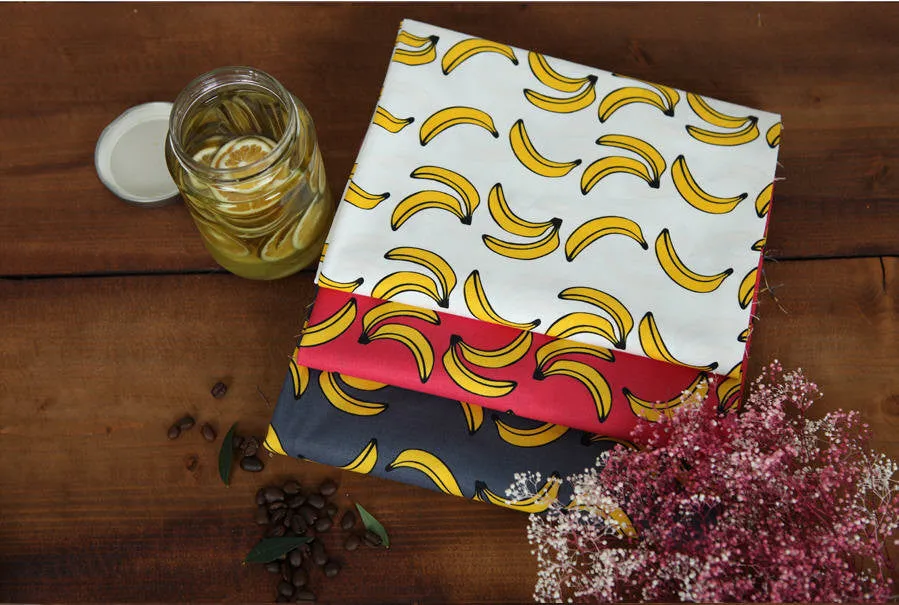 Banana Cotton Fabric - Red - By the Yard 82902