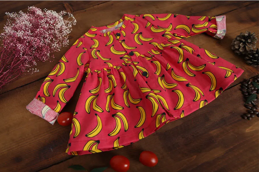 Banana Cotton Fabric - Red - By the Yard 82902