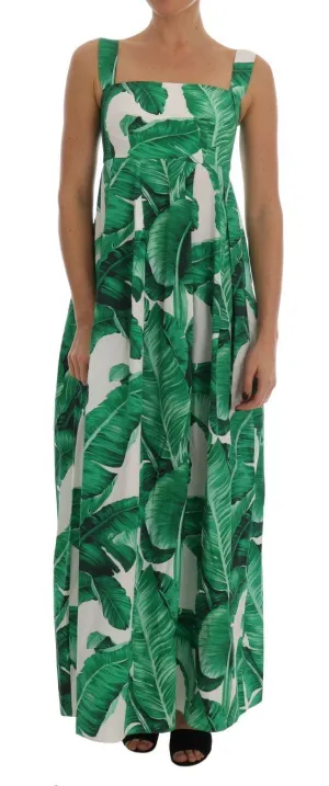 Banana Leaf Cotton Long Maxi Dress