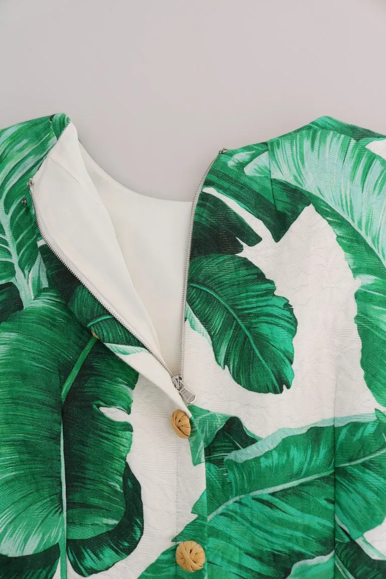 Banana Leaf Cotton Silk A-Line Dress