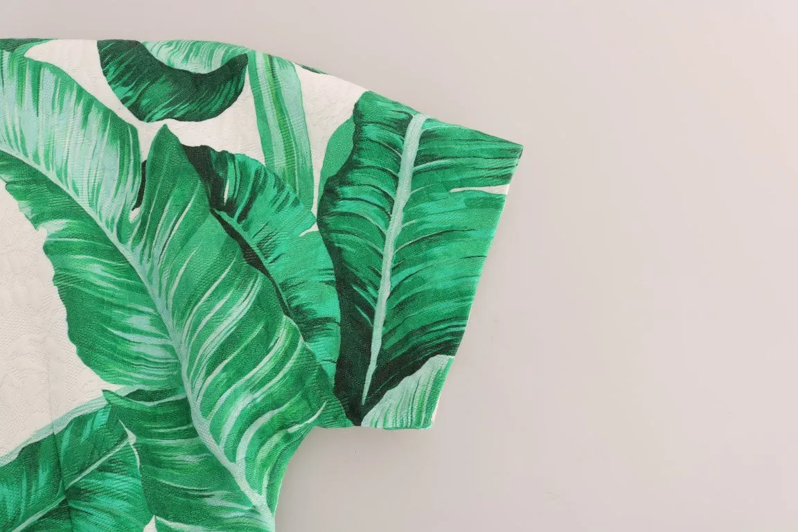 Banana Leaf Cotton Silk A-Line Dress