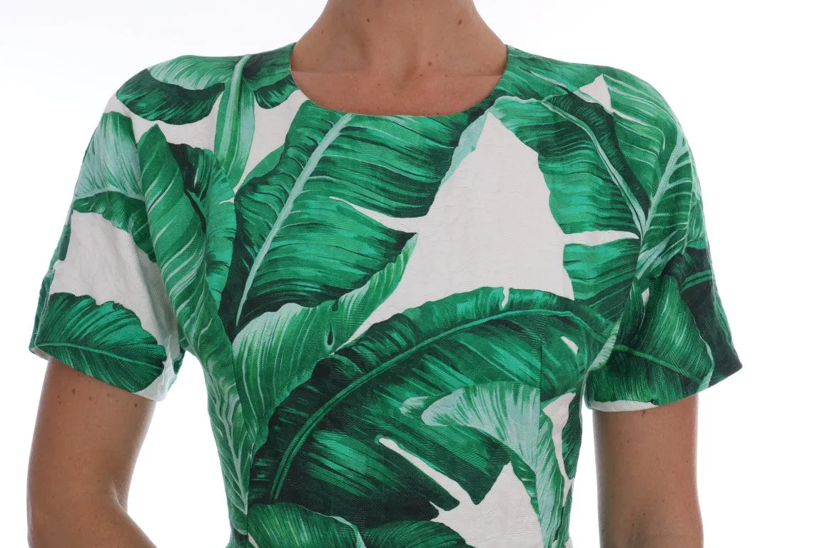 Banana Leaf Cotton Silk A-Line Dress