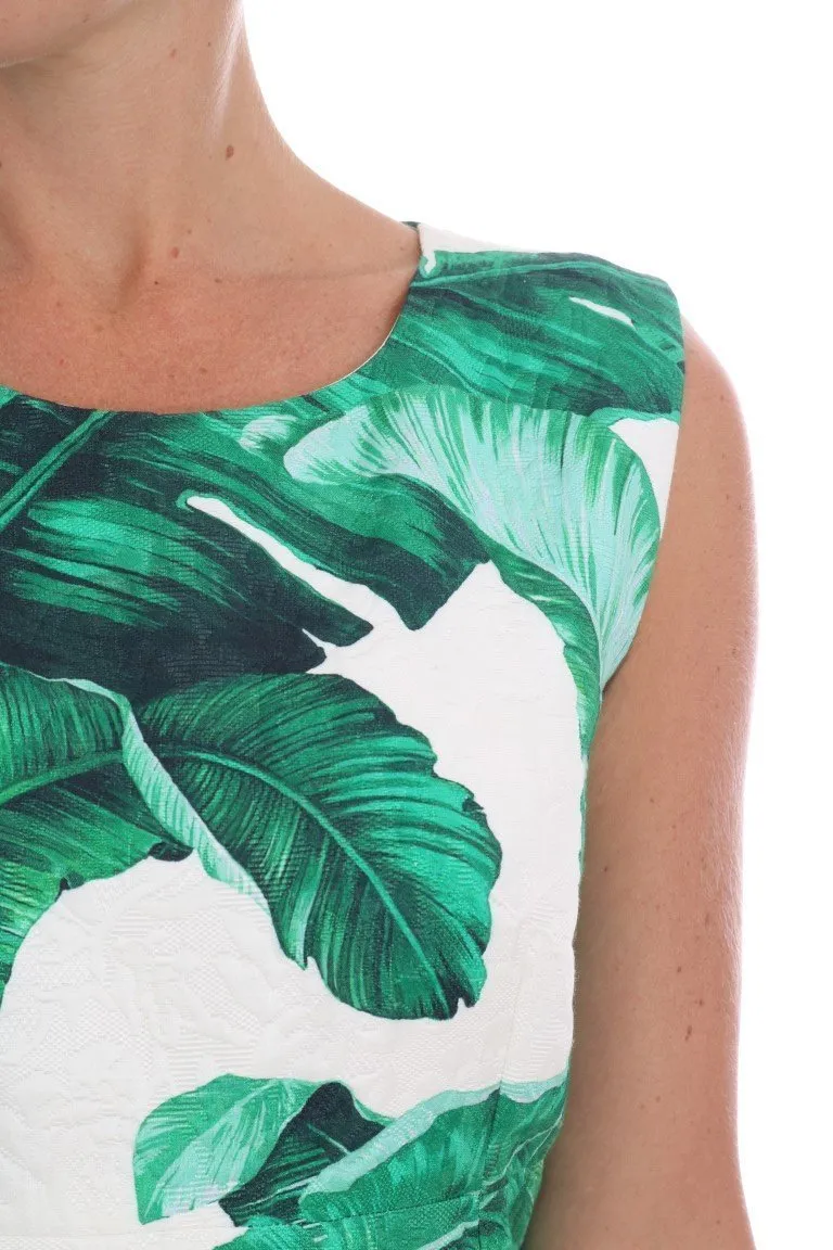 Banana Leaf Silk Cotton Sheath Dress