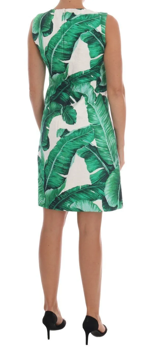 Banana Leaf Silk Cotton Sheath Dress