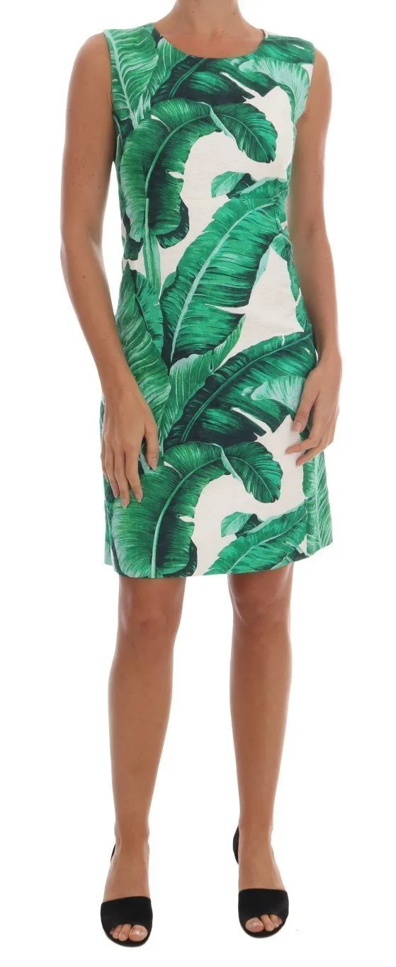 Banana Leaf Silk Cotton Sheath Dress