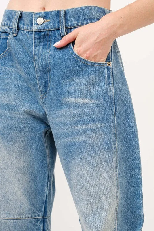 Barrel slouchy relaxed fit denim pants