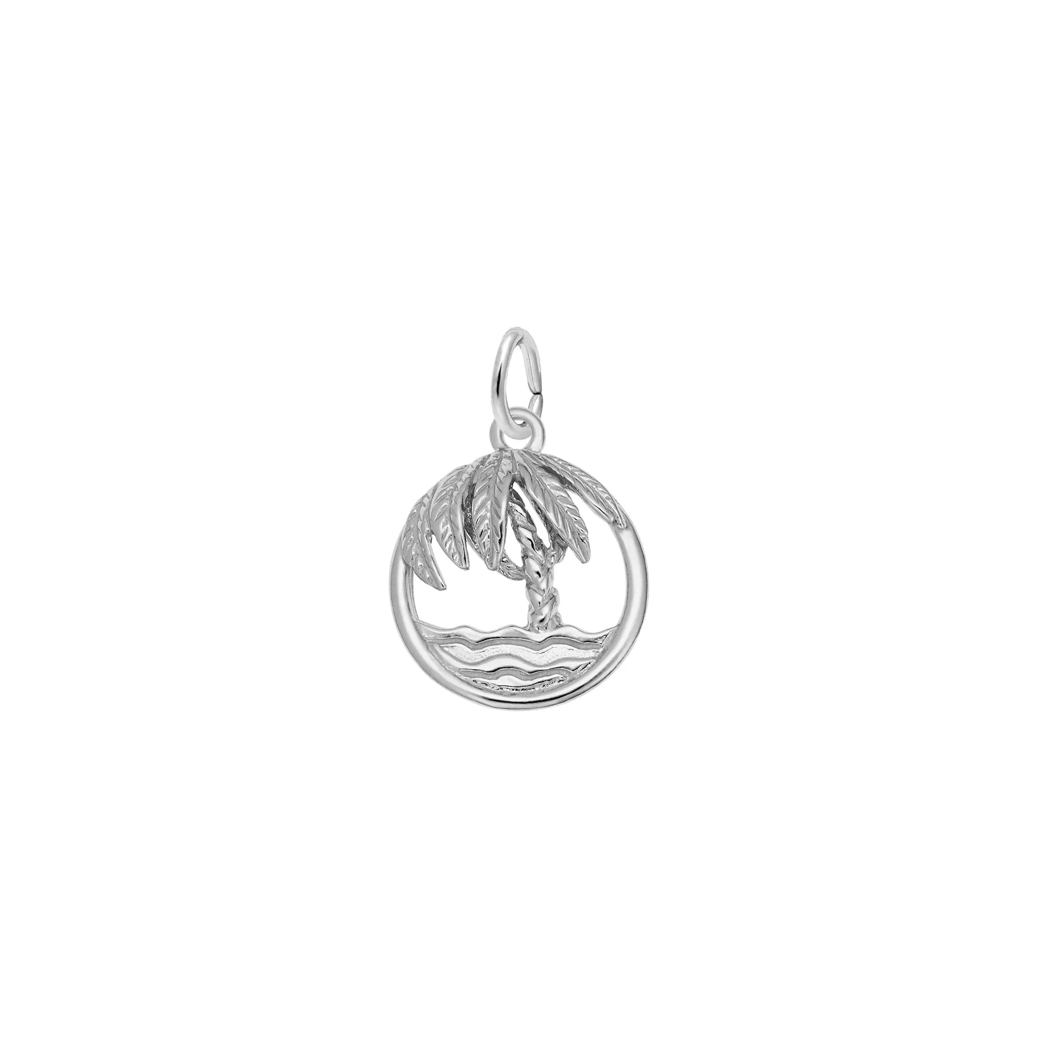 Beach Palm Tree Round Charm