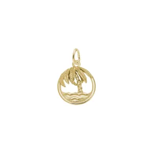 Beach Palm Tree Round Charm