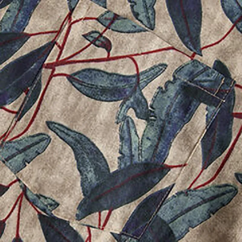 Beach Style Leaf Print Fashion Popular Shirt