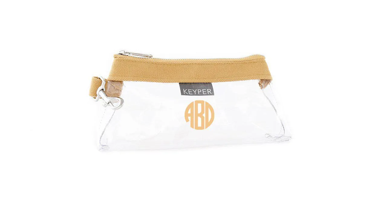 Beige Classic Canvas CLEAR Bag with monogram