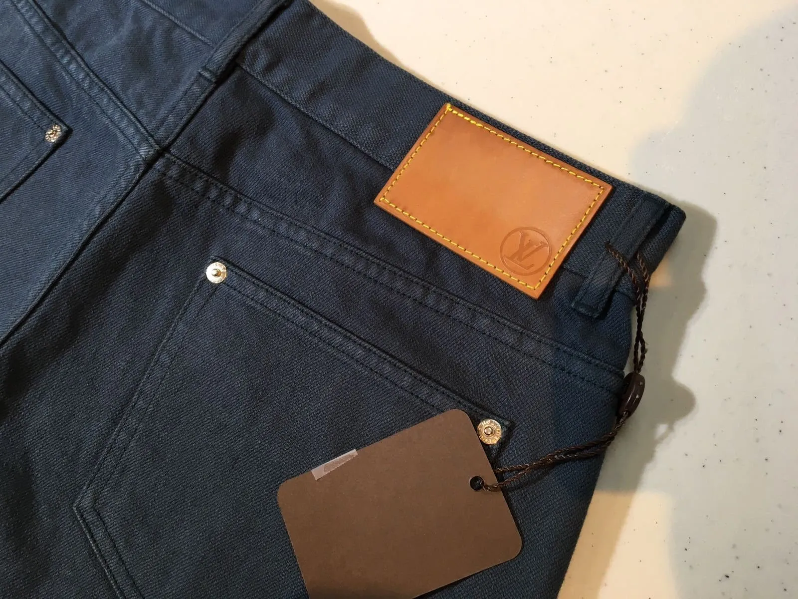 Beige Patch Jeans