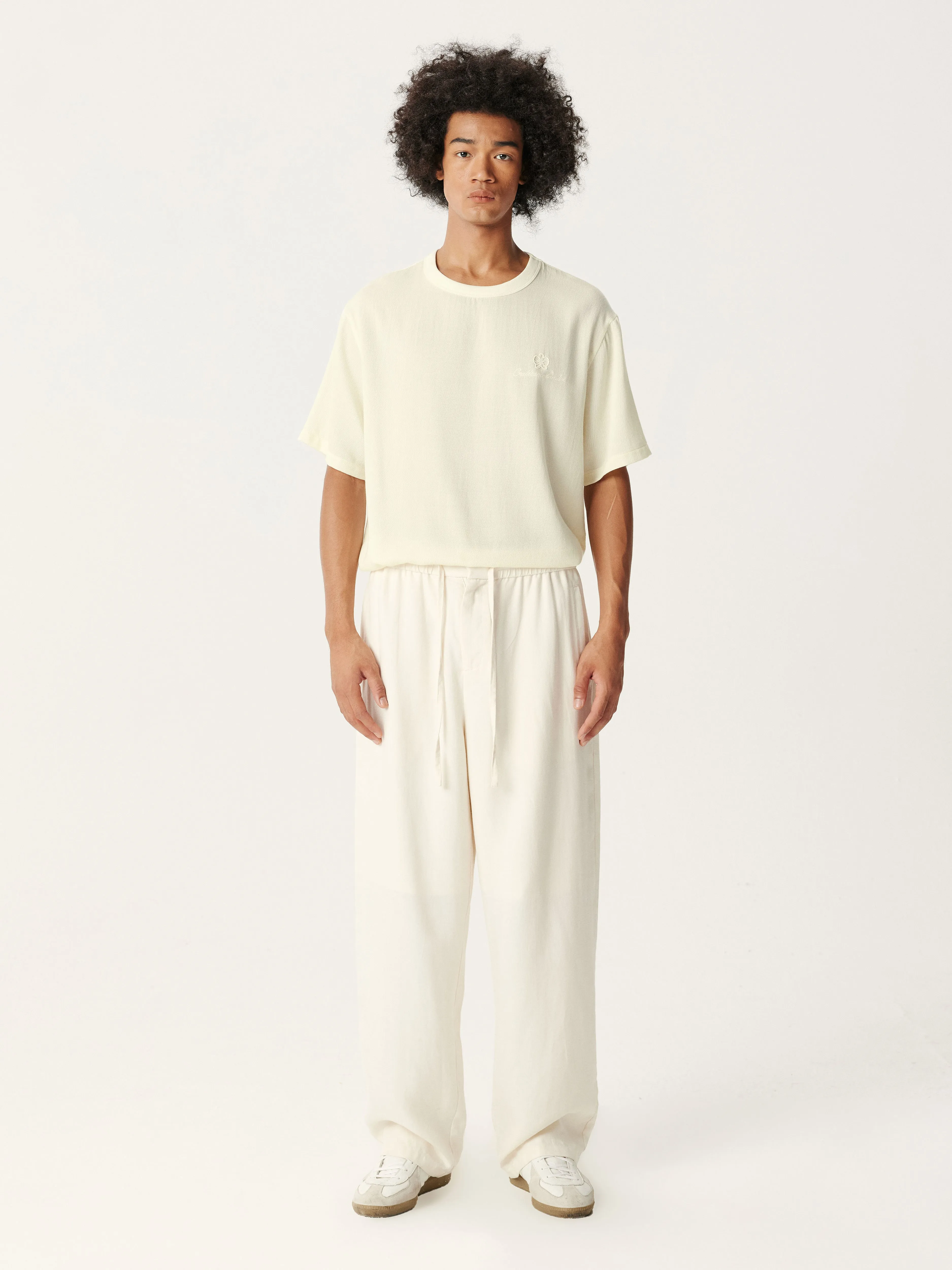 Beige Tencel Linen Pants