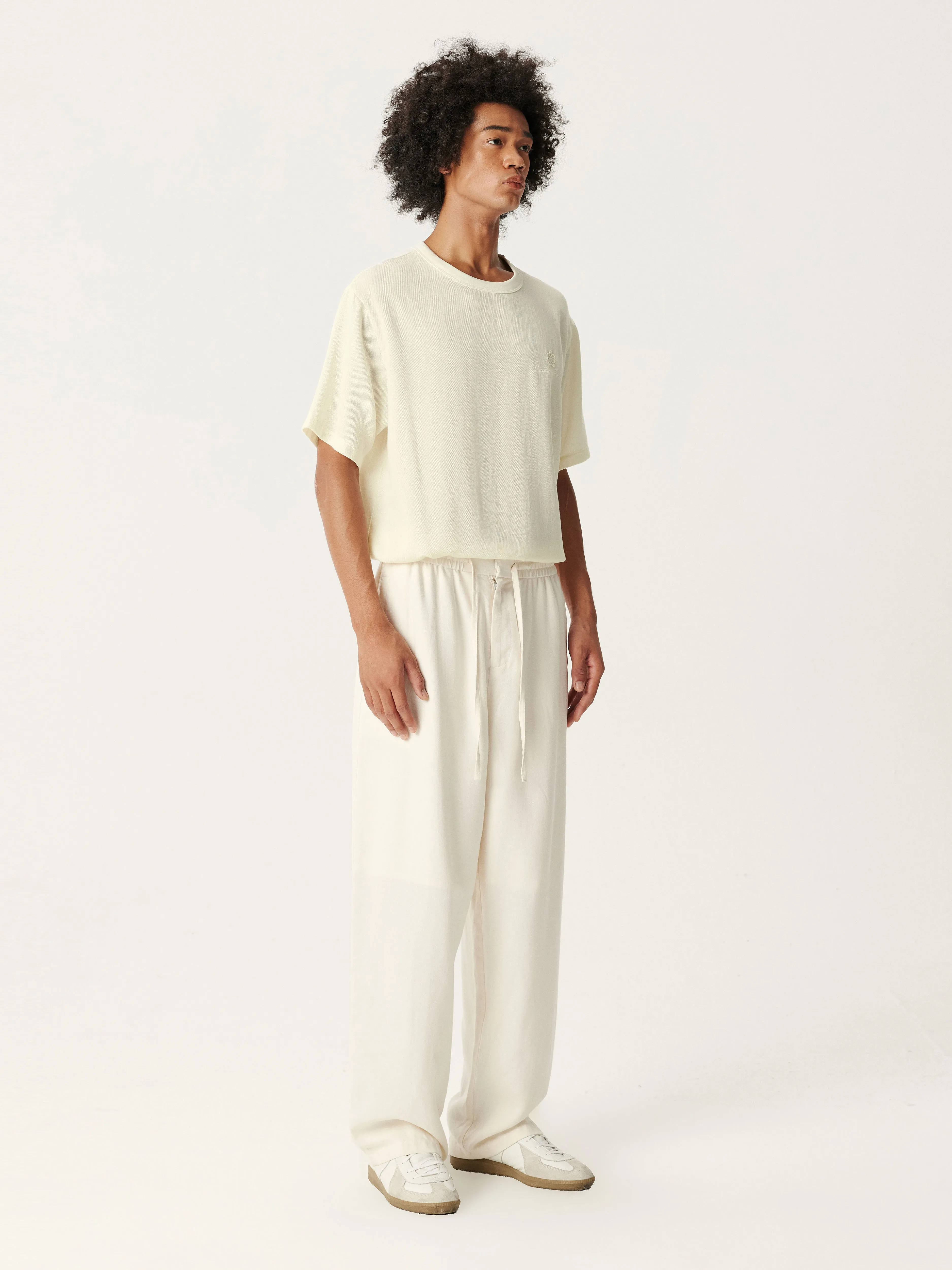 Beige Tencel Linen Pants