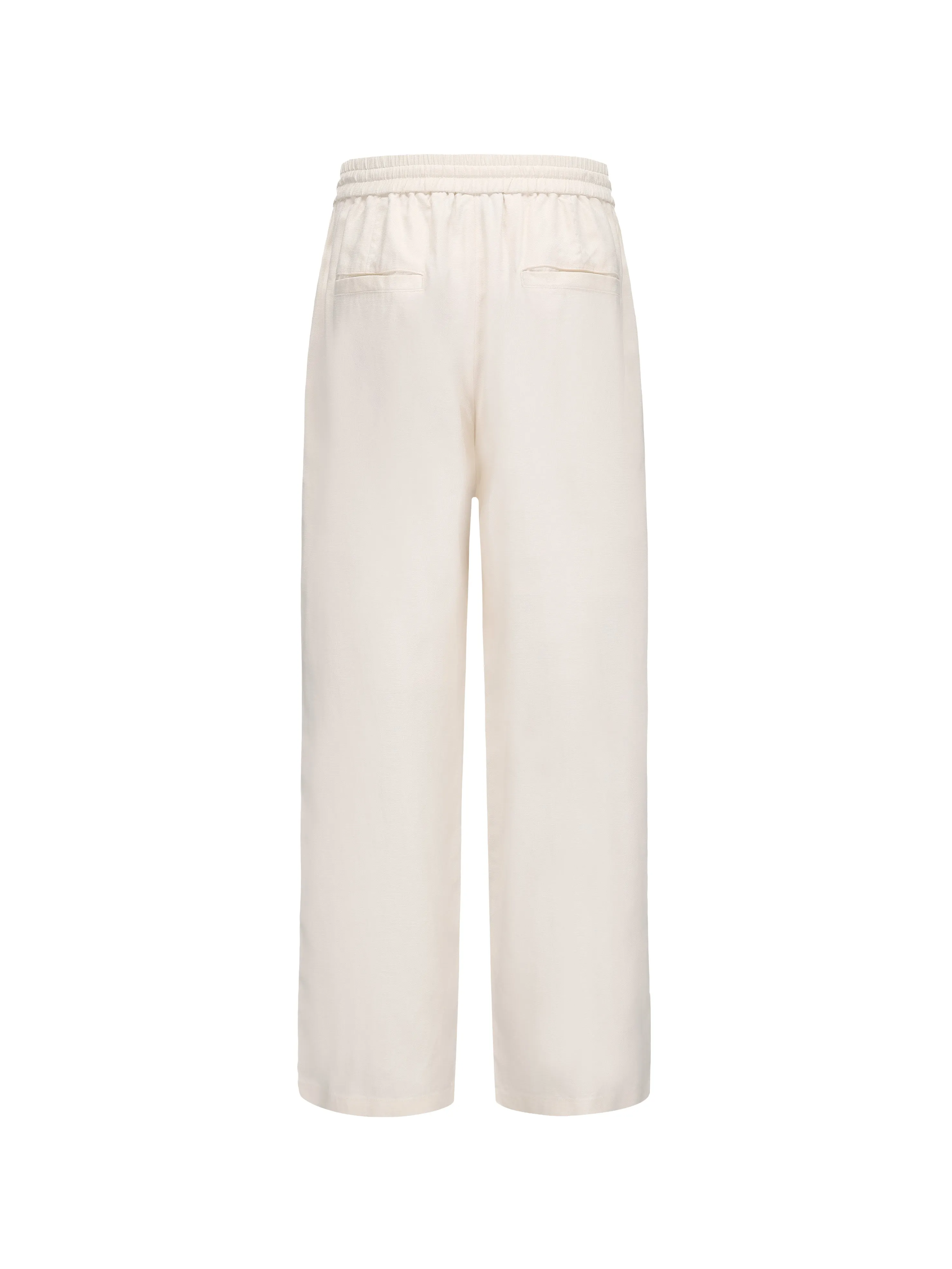 Beige Tencel Linen Pants