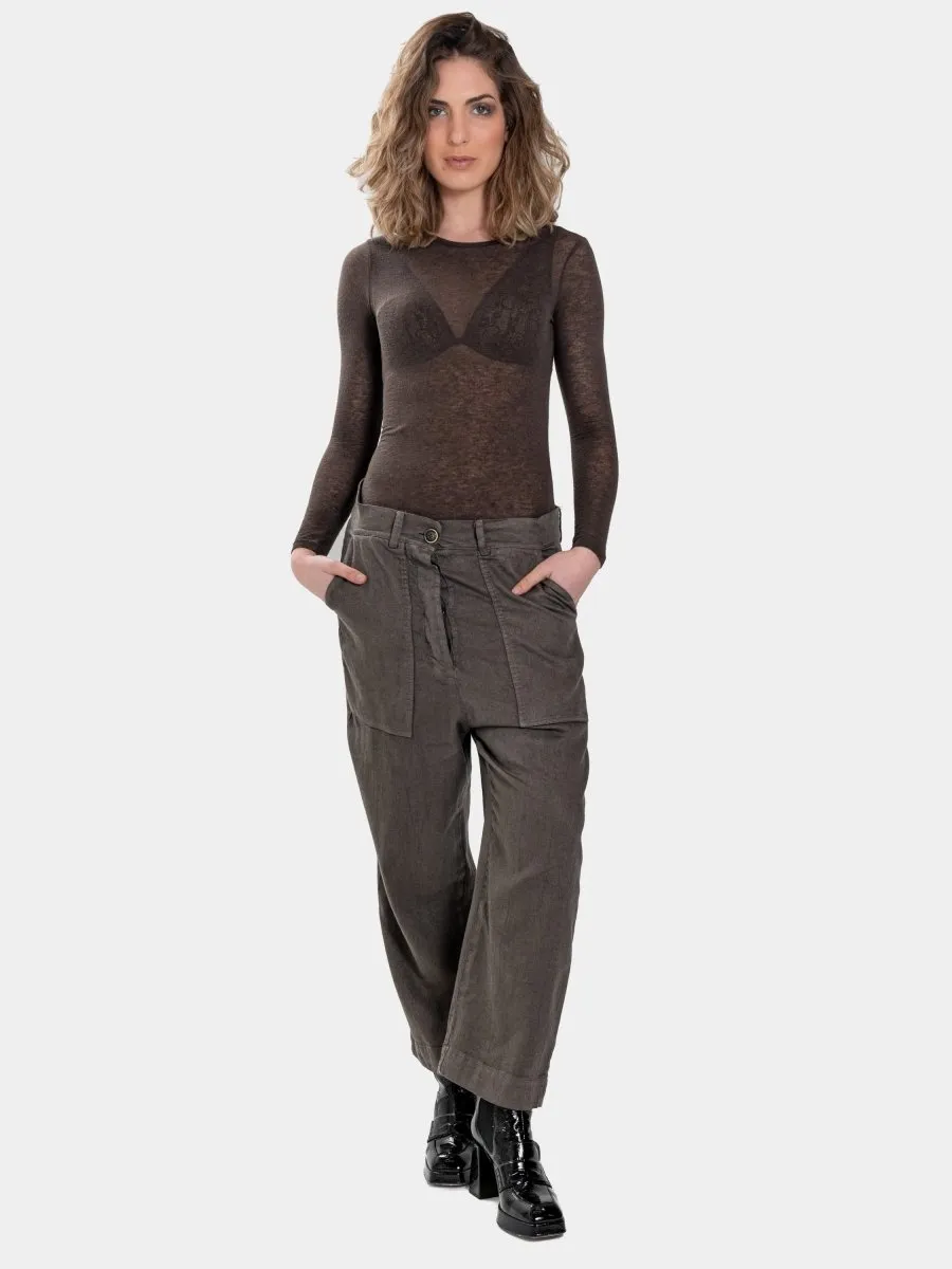 Belted Patch Pocket Trousers
