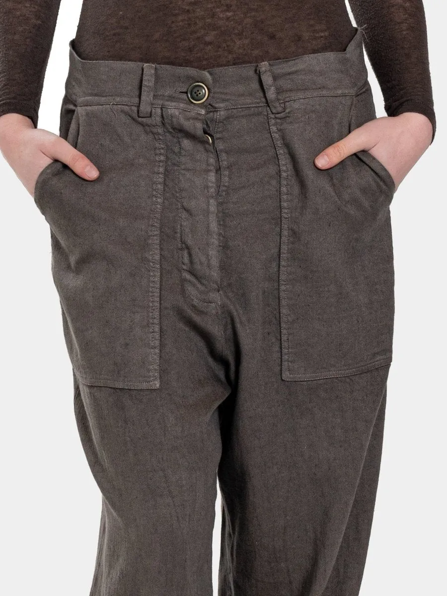 Belted Patch Pocket Trousers