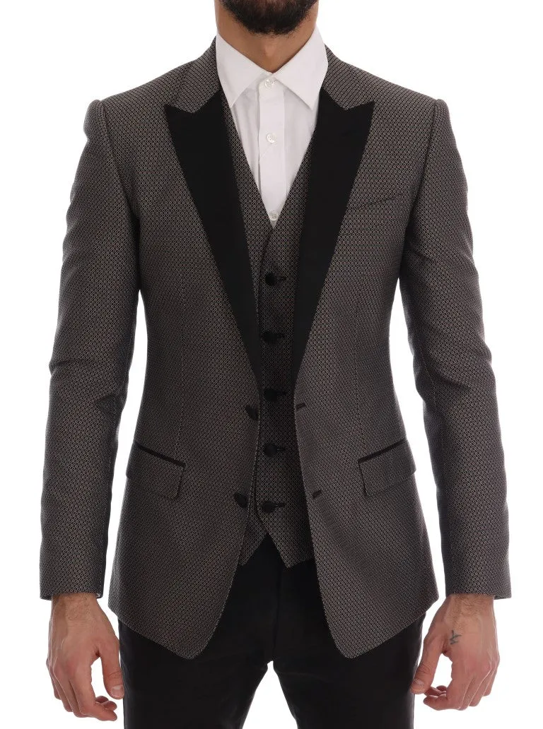 Black Brown Silk MARTINI Blazer