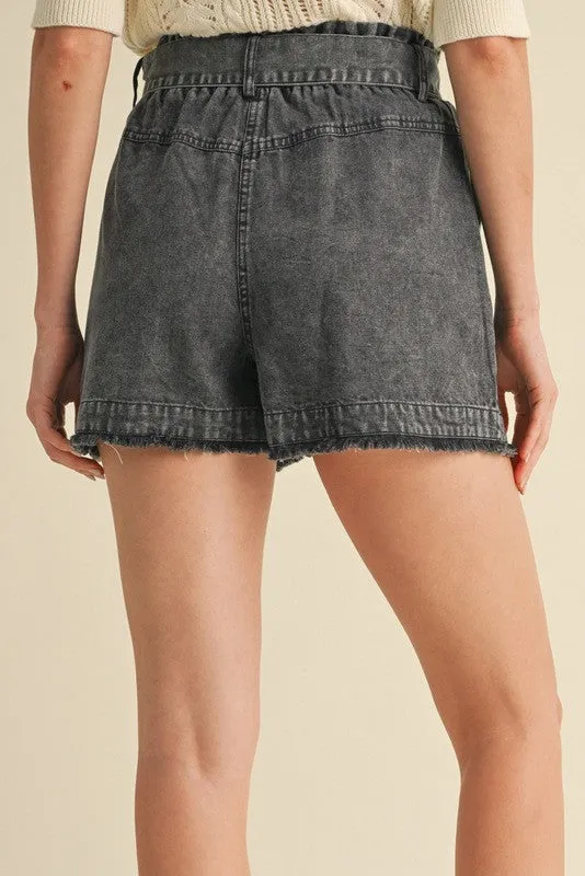 Black Denim Shorts