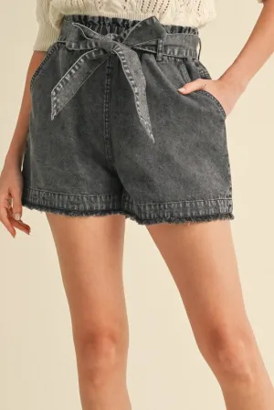 Black Denim Shorts