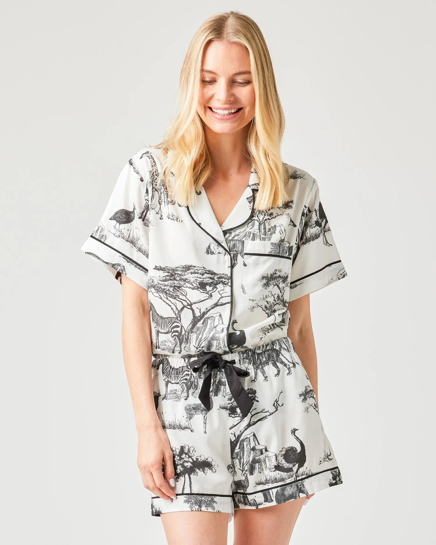 Black Safari PJ Shorts Set