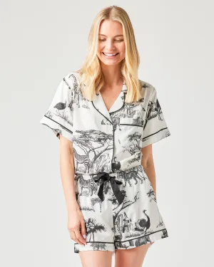 Black Safari PJ Shorts Set