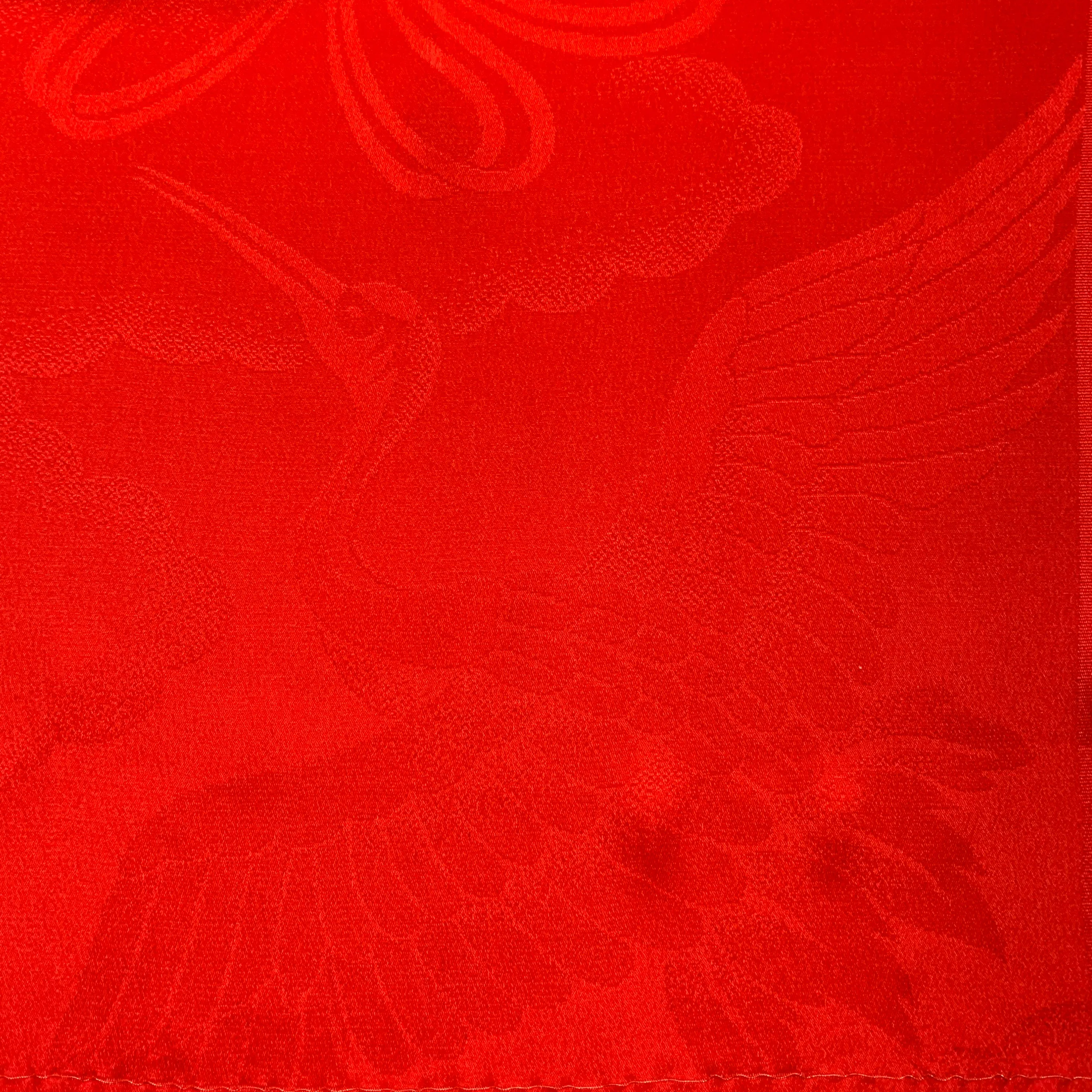 Black Sheer Silk Kimono with Red Crane Sash