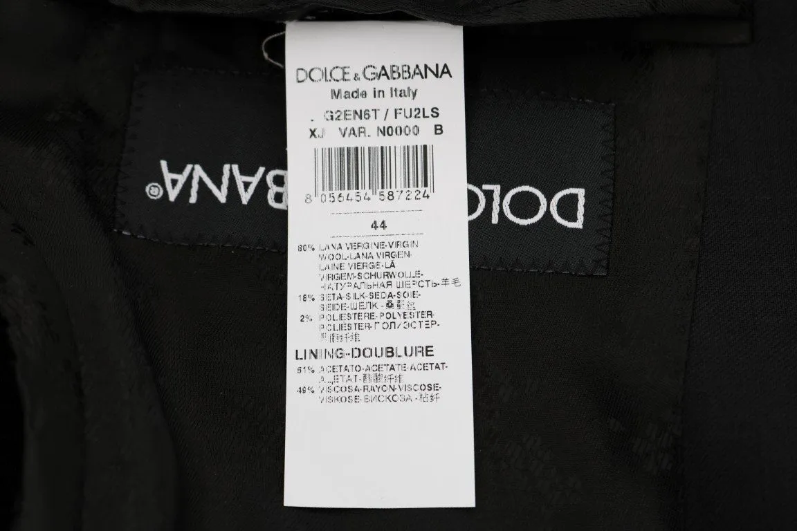 Black Wool Silk Blazer Tailcoat