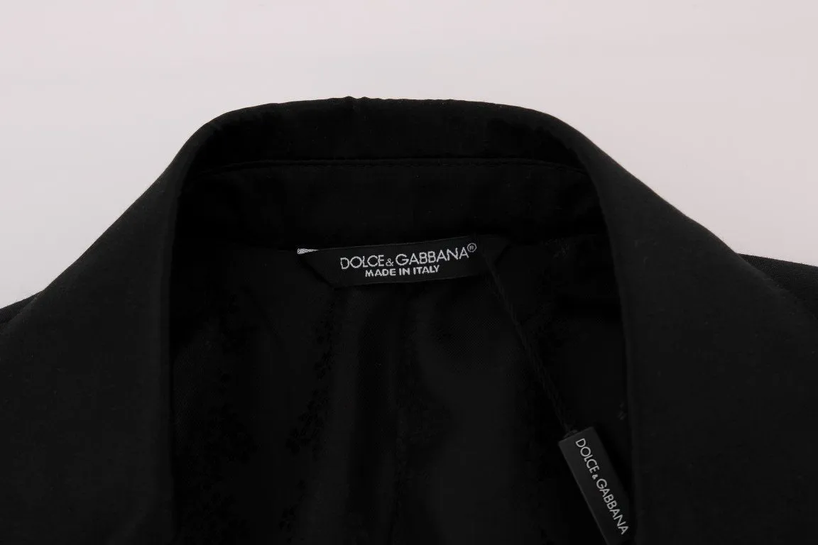 Black Wool Silk Blazer Tailcoat