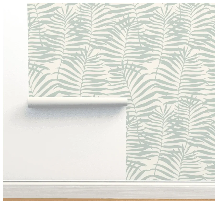 BREEZY PALMS IN CERULEAN
