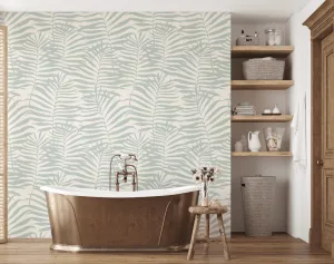BREEZY PALMS IN CERULEAN